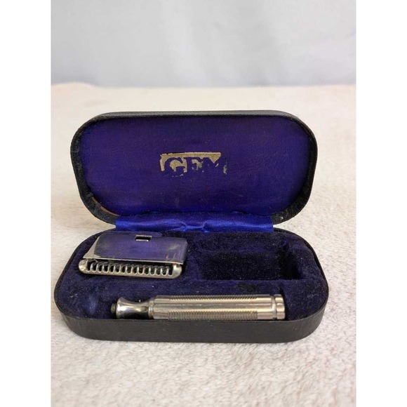 Gemma Simone Other - GEM Double Edge Safety Razor and Case Vintage Straight Razor Shaving Set